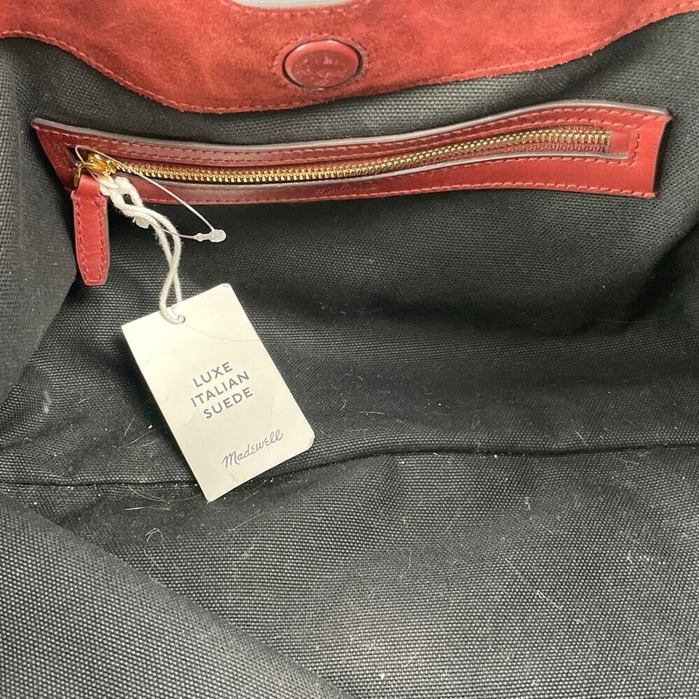 NEW Madewell The Mylie Red Burgundy Italian Suede Shoulder Handbag Size OS - Picture 5 of 5